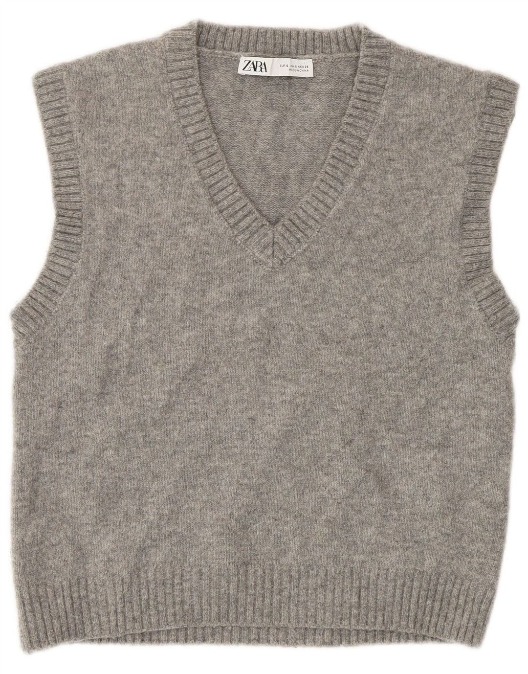 Zara Γυναικείο γιλέκο Crop Tank Top UK 10 Small Grey