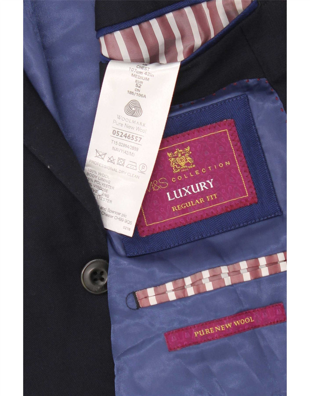 Marks & Spencer Ανδρικό σακάκι σακάκι με 2 κουμπιά UK 42 Large Navy Blue