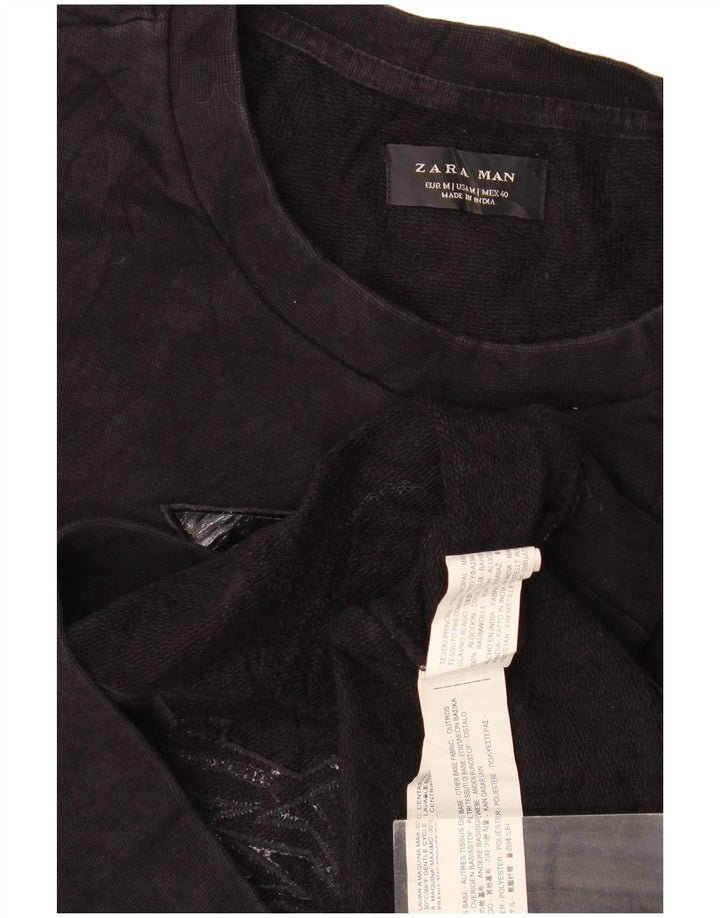 Ανδρικό γραφικό φούτερ Zara Jumper Μεσαίο μαύρο πολυεστέρα
