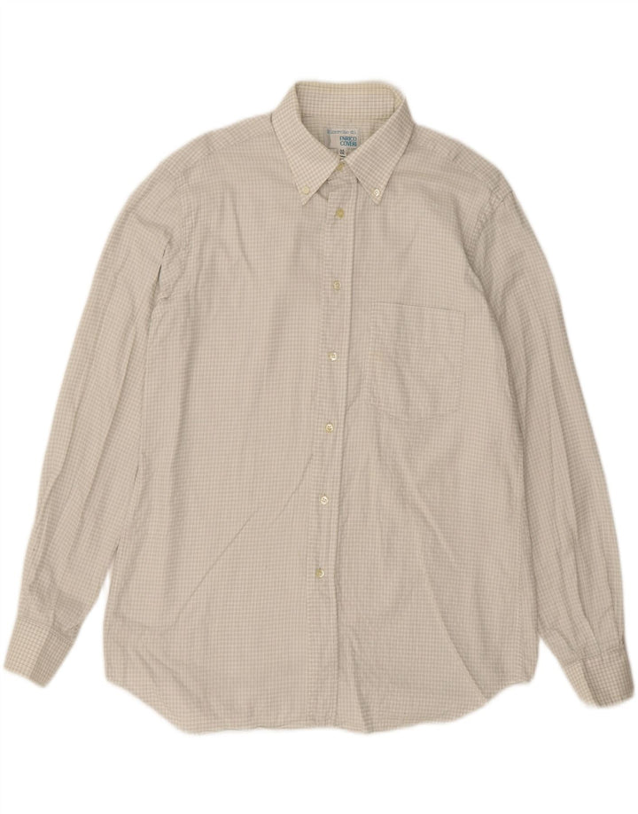 ENRICO COVERI Mens Shirt Size 16 41 Large Grey Check Vintage Enrico Coveri and Second-Hand Enrico Coveri from Messina Hembry 