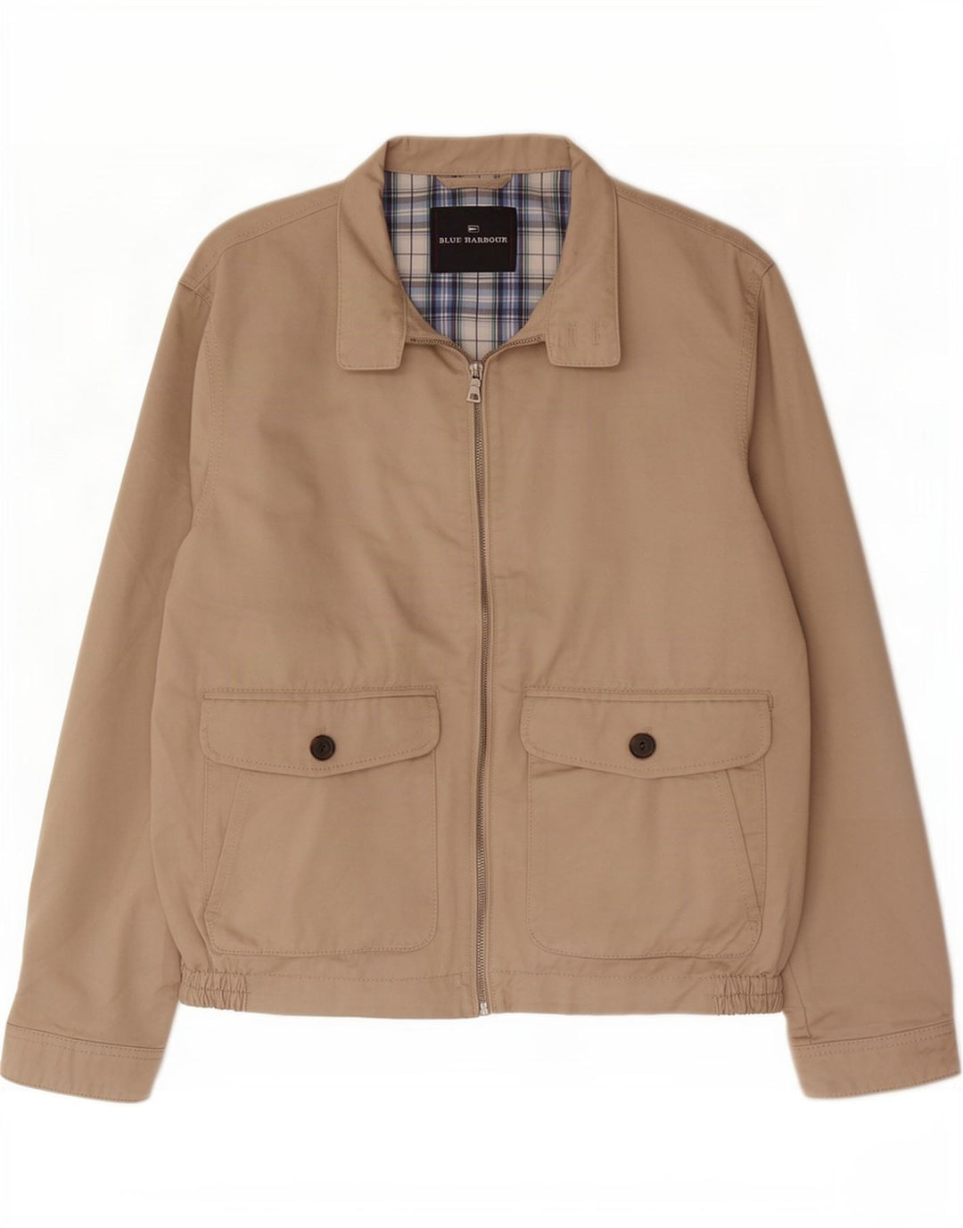 Marks & Spencer Ανδρικό Μπουφάν Μπλε Harbor Bomber UK 38 Βαμβακερό μεσαίο μπεζ