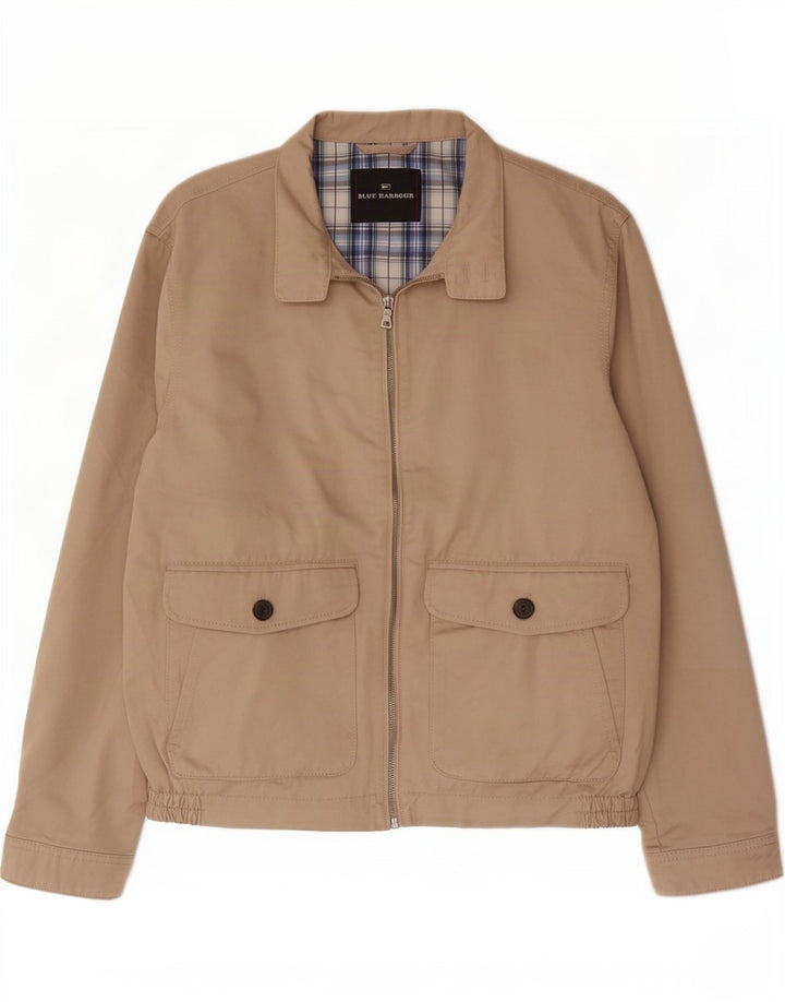 Marks & Spencer Ανδρικό Μπουφάν Μπλε Harbor Bomber UK 38 Βαμβακερό μεσαίο μπεζ