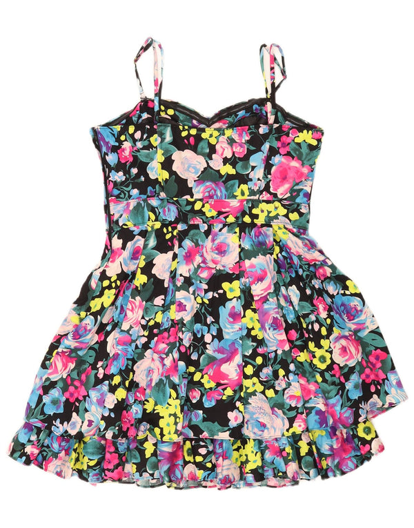 Divided Womens Slip Dress UK 8 Μικρό πολύχρωμο φλοράλ βαμβακερό