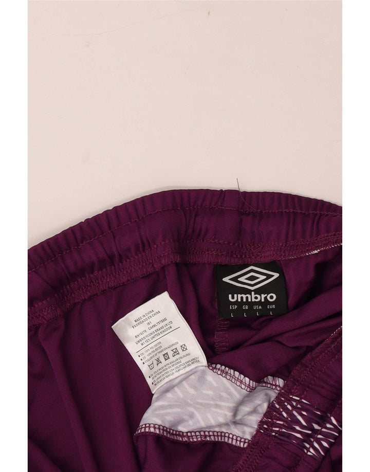 Ανδρικό γραφικό αθλητικό σορτς Umbro μεγάλο μωβ πολυεστέρα