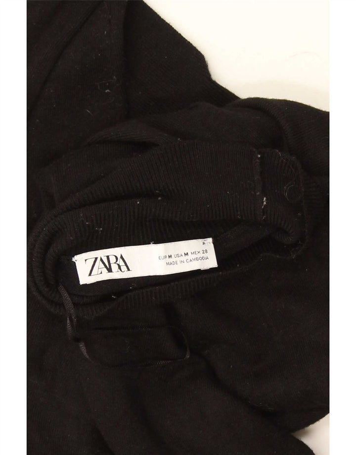 Zara Γυναικείο πουλόβερ με λαιμό χελώνα UK 12 Medium Black