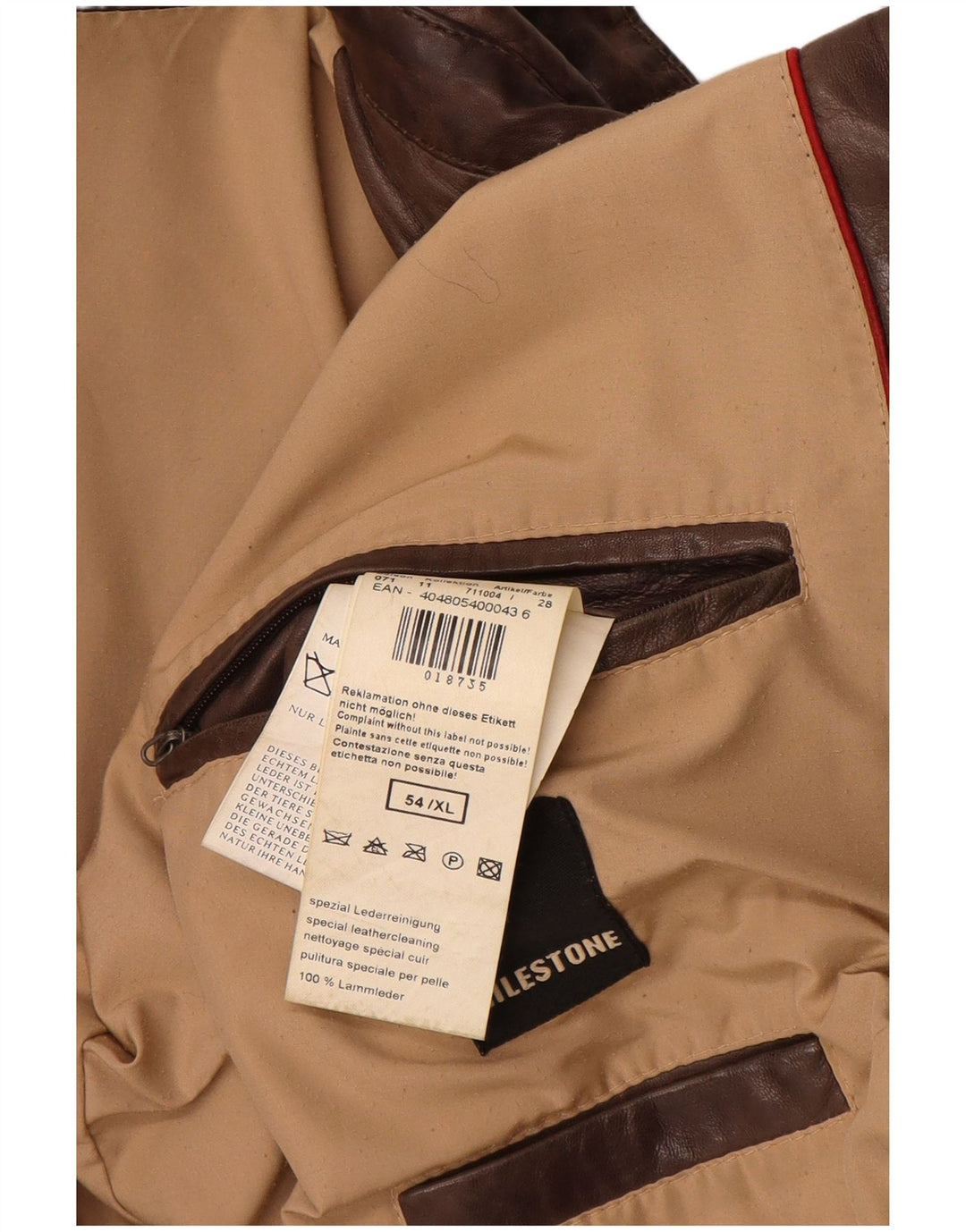 MILESTONE Ανδρικό Δερμάτινο Μπουφάν Στρατιωτικό Μέγεθος 54 XL Καφέ Δερμάτινο