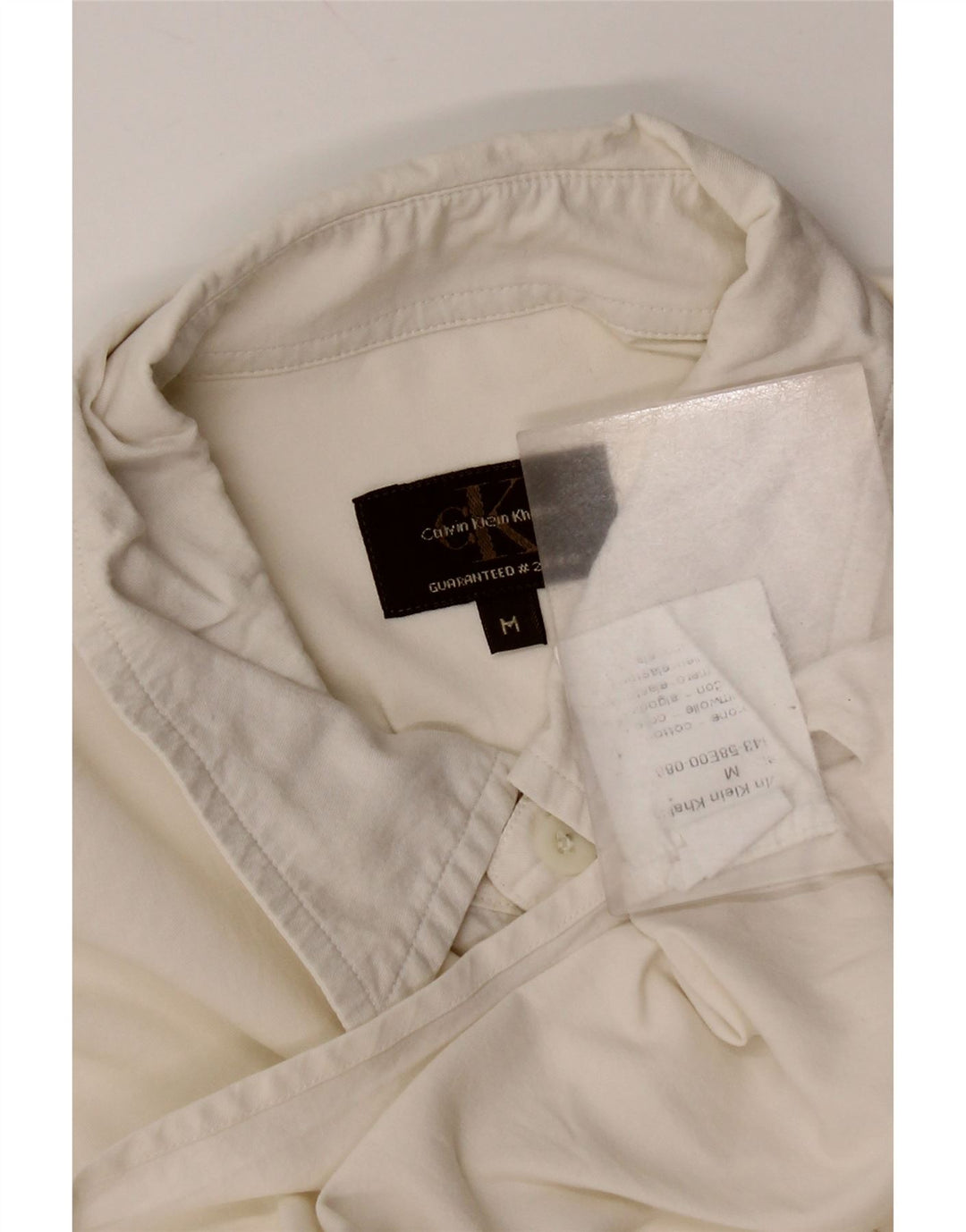 Ανδρικό πουκάμισο Calvin Klein, μεσαίο λευκό βαμβακερό