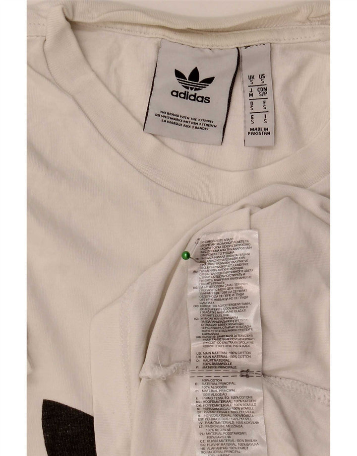 Ανδρικό γραφικό T-Shirt Adidas Top Μικρό λευκό βαμβακερό