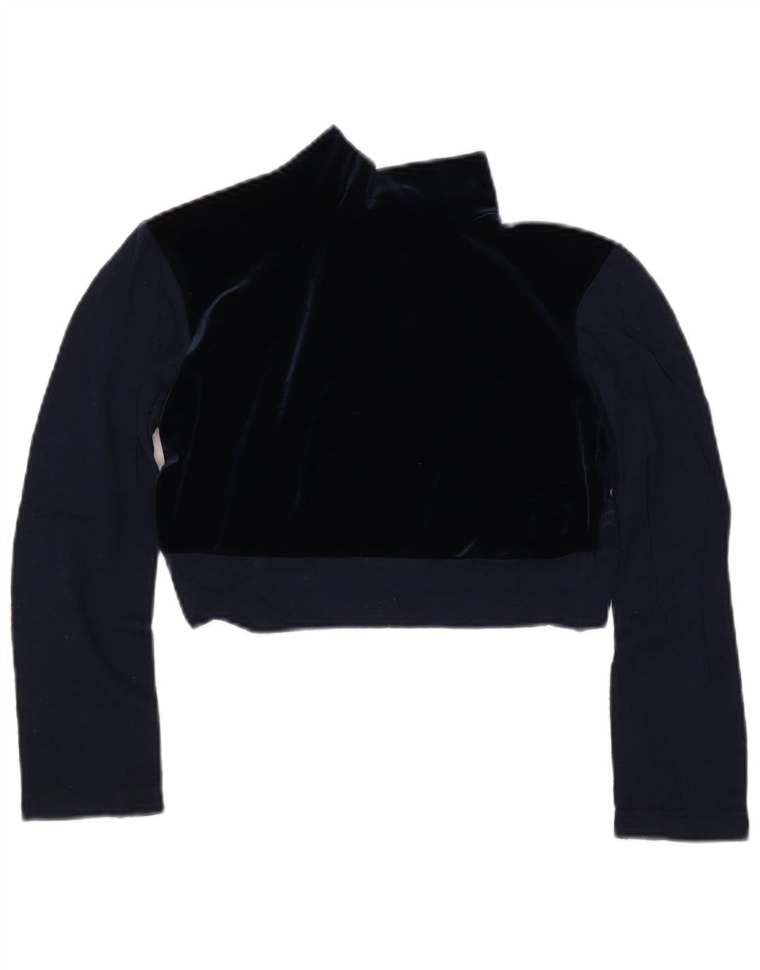 Vintage Γυναικεία See Through Μπλούζα Top IT 44 Medium Navy Blue Wool