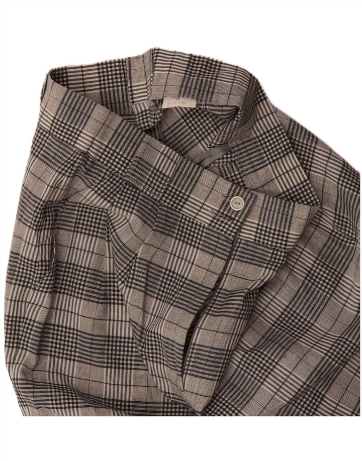 Vintage γυναικείο ψηλόμεσο σορτς chino EU 38 Medium W28 Grey Check