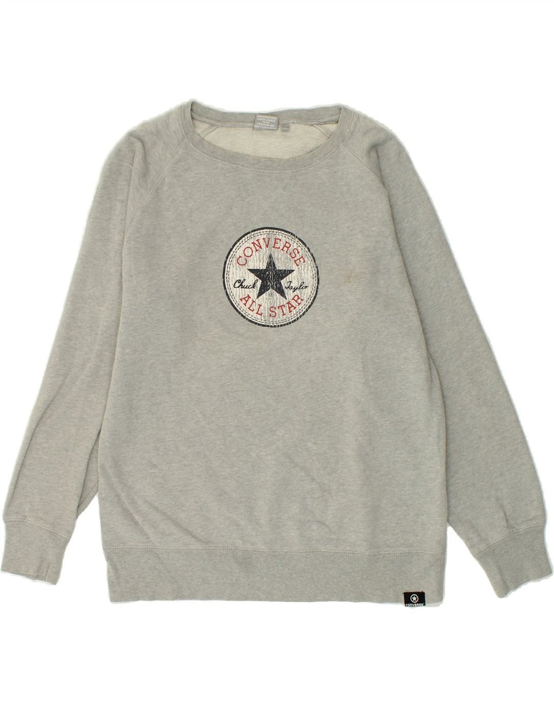 CONVERSE Mens Graphic Sweatshirt Jumper Small Grey Cotton Vintage Converse and Second-Hand Converse from Messina Hembry 