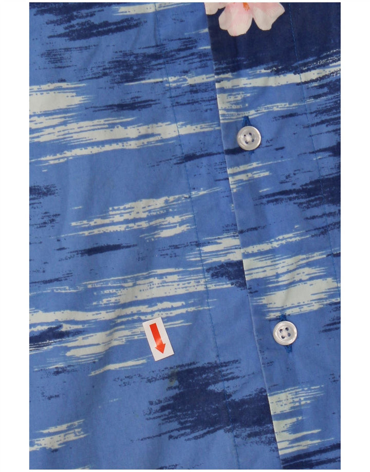 J. CREW Ανδρικό Flex κοντομάνικο πουκάμισο Μεσαίο μπλε φλοράλ βαμβακερό