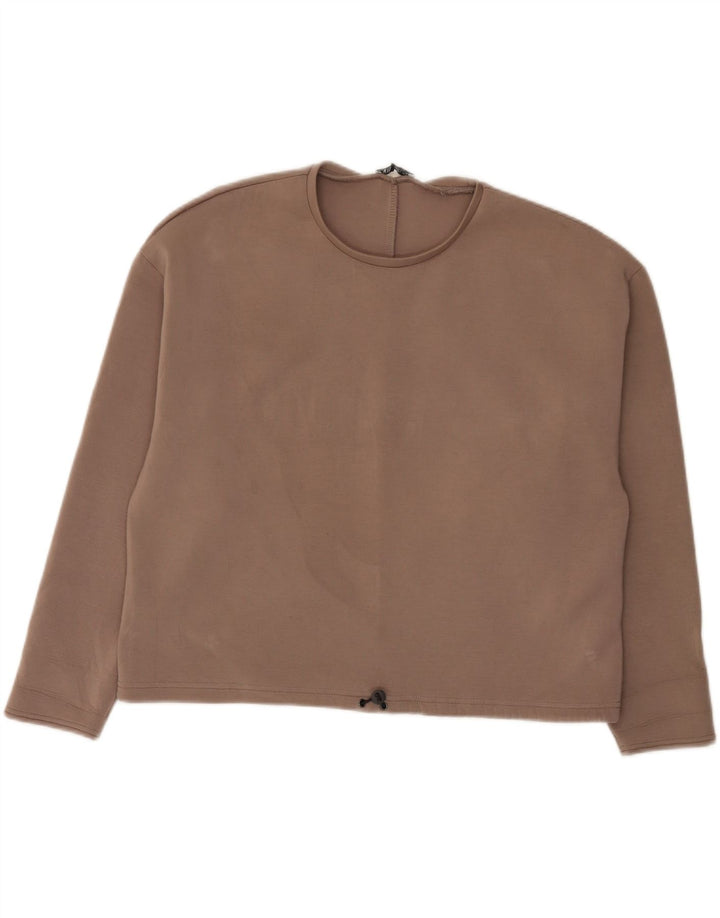 Zara Γυναικεία Φούτερ Jumper UK 16 Μεγάλη Καφέ Βισκόζη