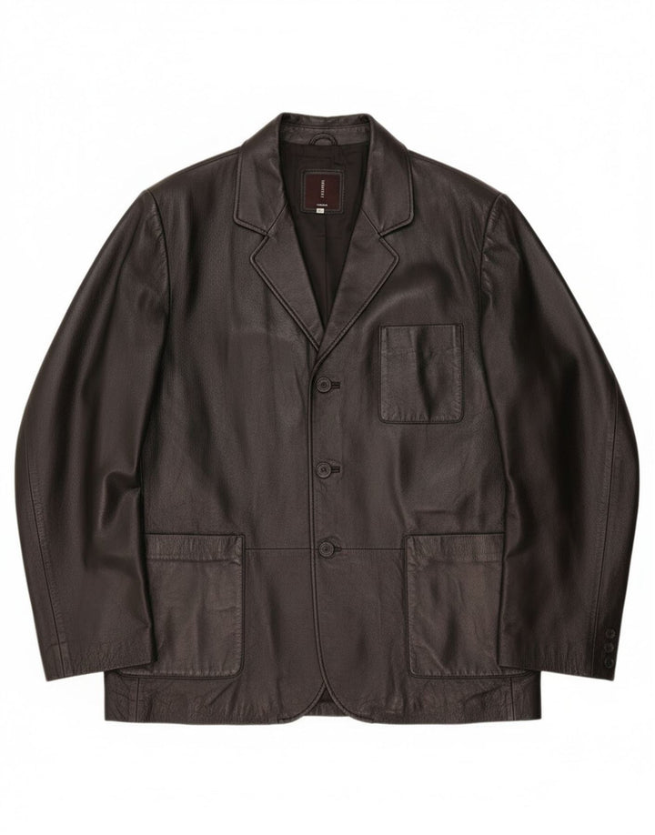 Conbipel Ανδρικό Δερμάτινο Μπουφάν IT 56 2XL Μαύρο Δερμάτινο