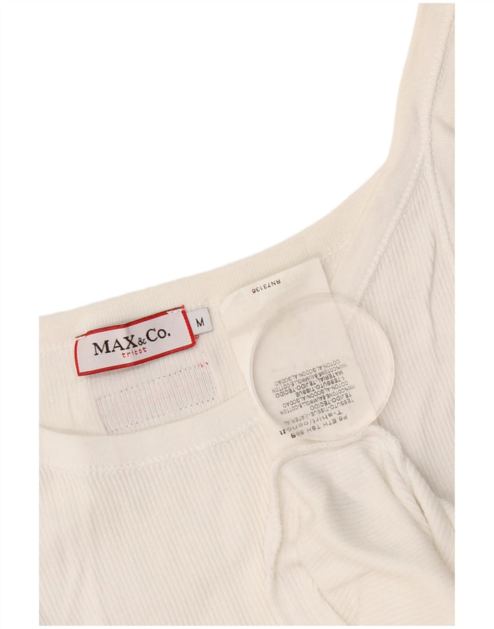 Max & Co. Womens Crop Cami Top UK 12 Medium White Cotton