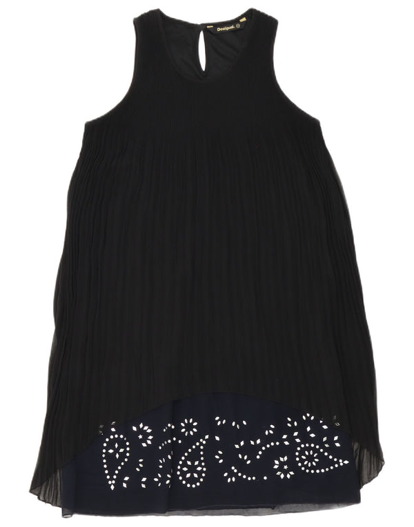 Desigual Γυναικείο Πλισέ φόρεμα A-Line EU 36 Small Black Paisley