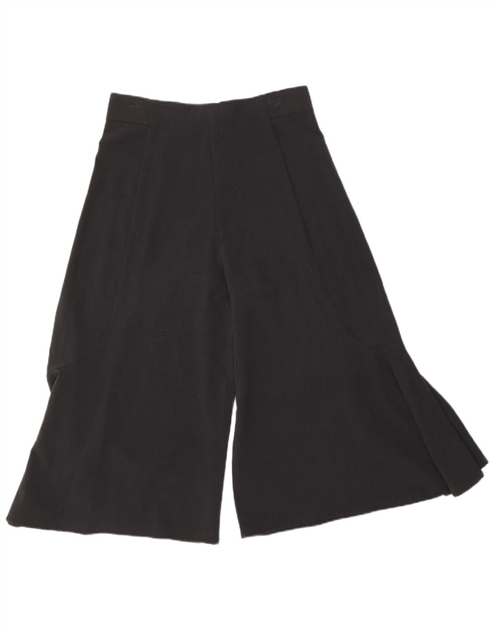 Zara Γυναικείο Παντελόνι Κάπρι Cullotes Small W26 L19 Μαύρο Μεταξωτό