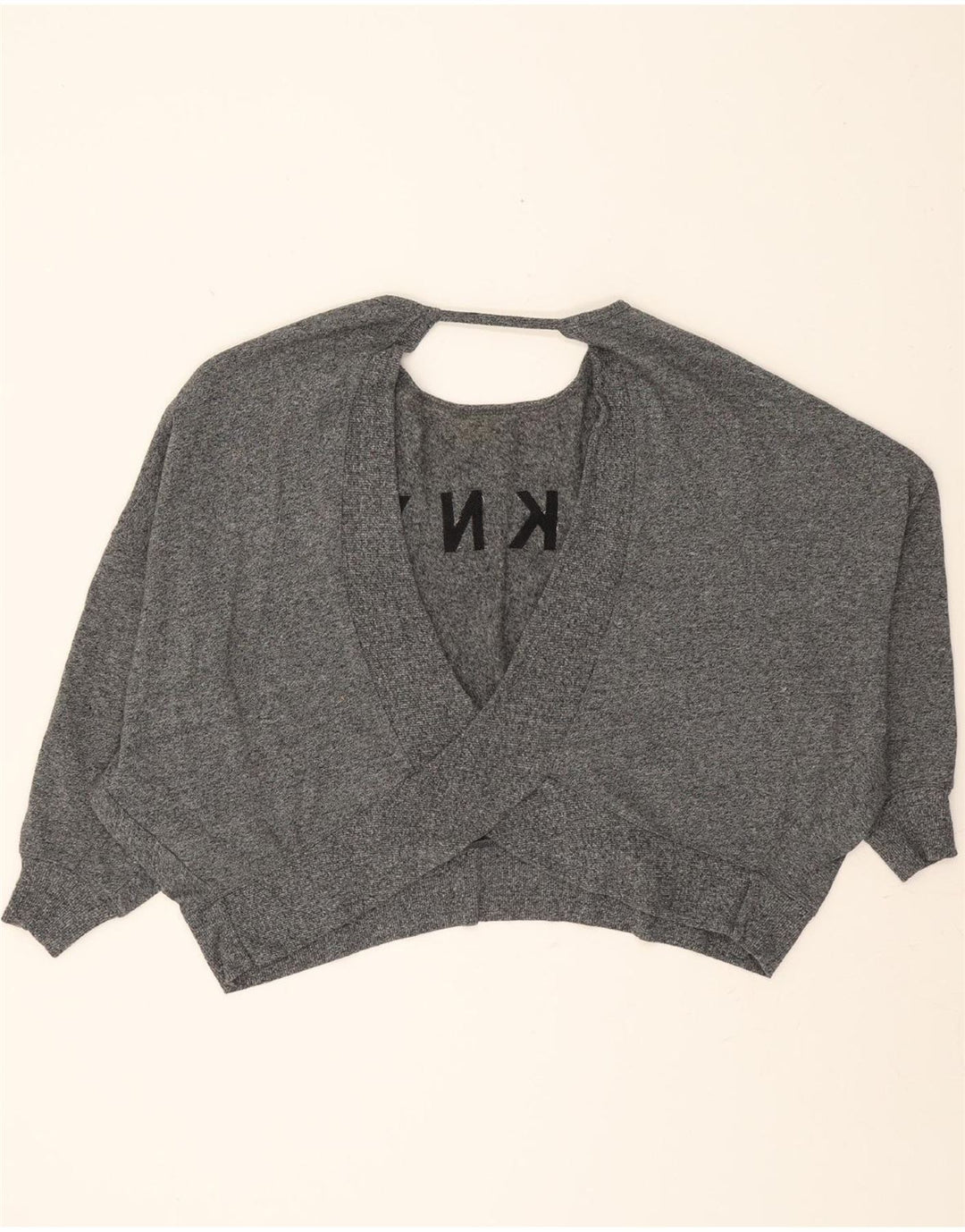 DKNY Womens Oversized Graphic Sweatshirt Jumper UK 14 Medium Grey Cotton Vintage Dkny and Second-Hand Dkny from Messina Hembry 