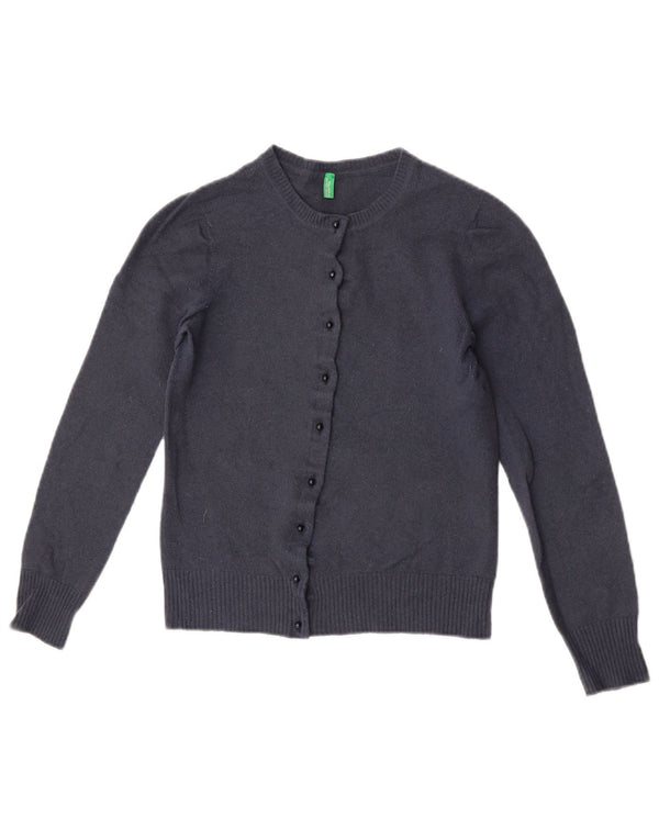 Γυναικείο πουλόβερ Benetton Crop Cardigan UK 6 XS Navy Blue Wool