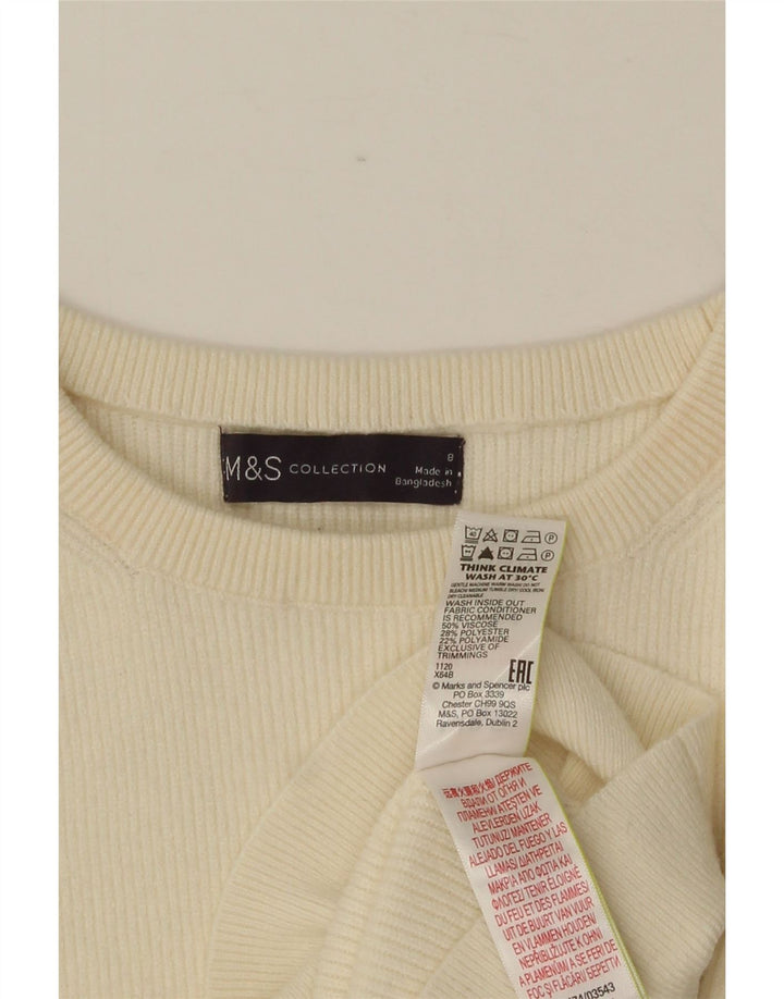 MARKS & SPENCER Γυναικείο πουλόβερ με λαιμόκοψη UK 8 Small Beige