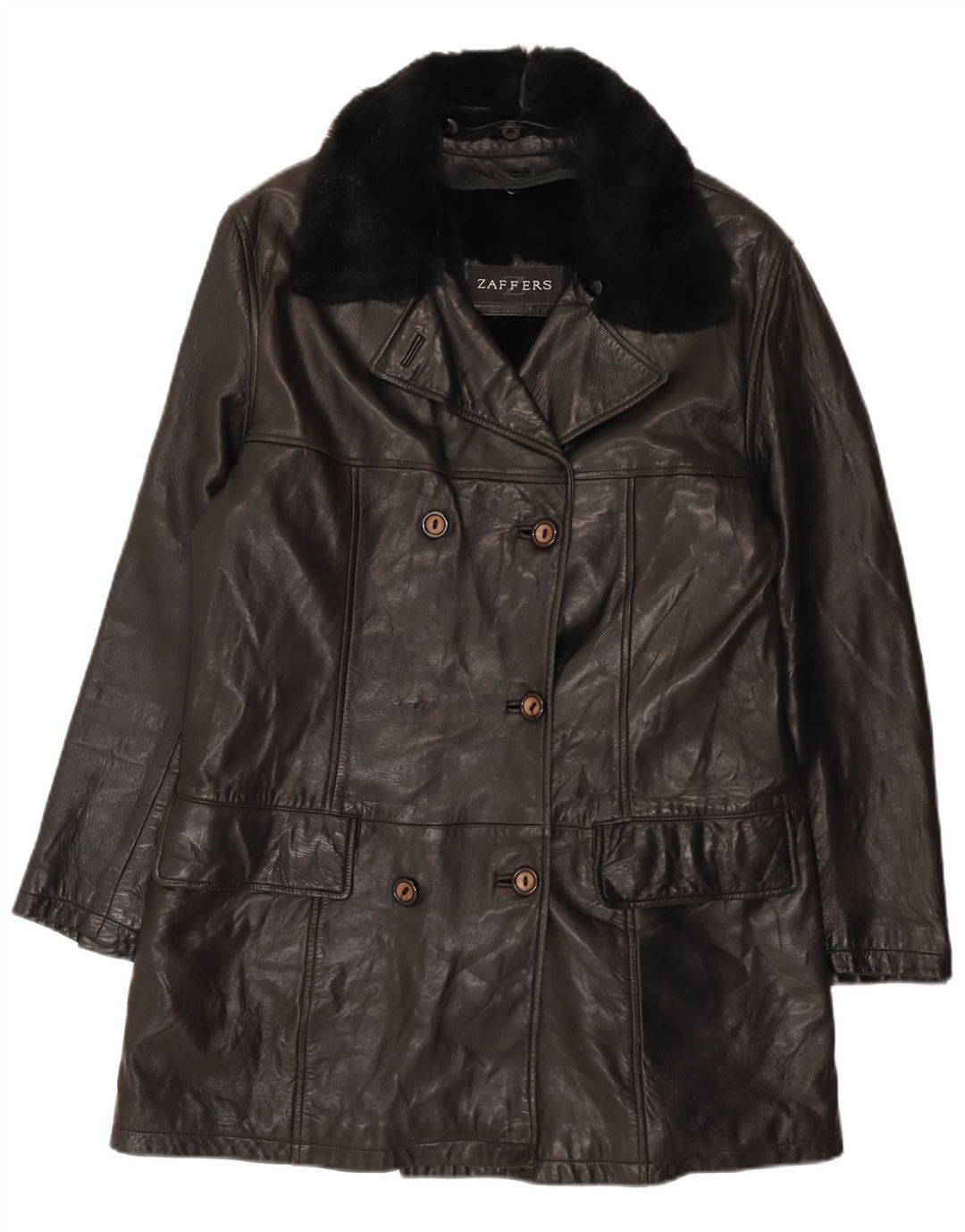Zaffers Γυναικείο Δερμάτινο Παλτό IT 42 Medium Black Leather