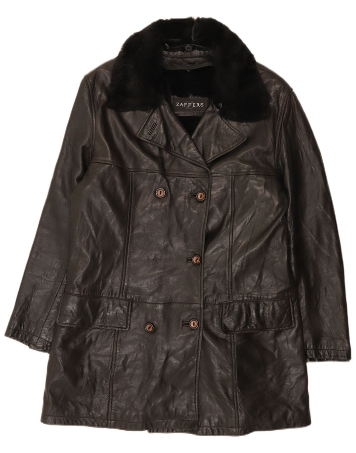 Zaffers Γυναικείο Δερμάτινο Παλτό IT 42 Medium Black Leather