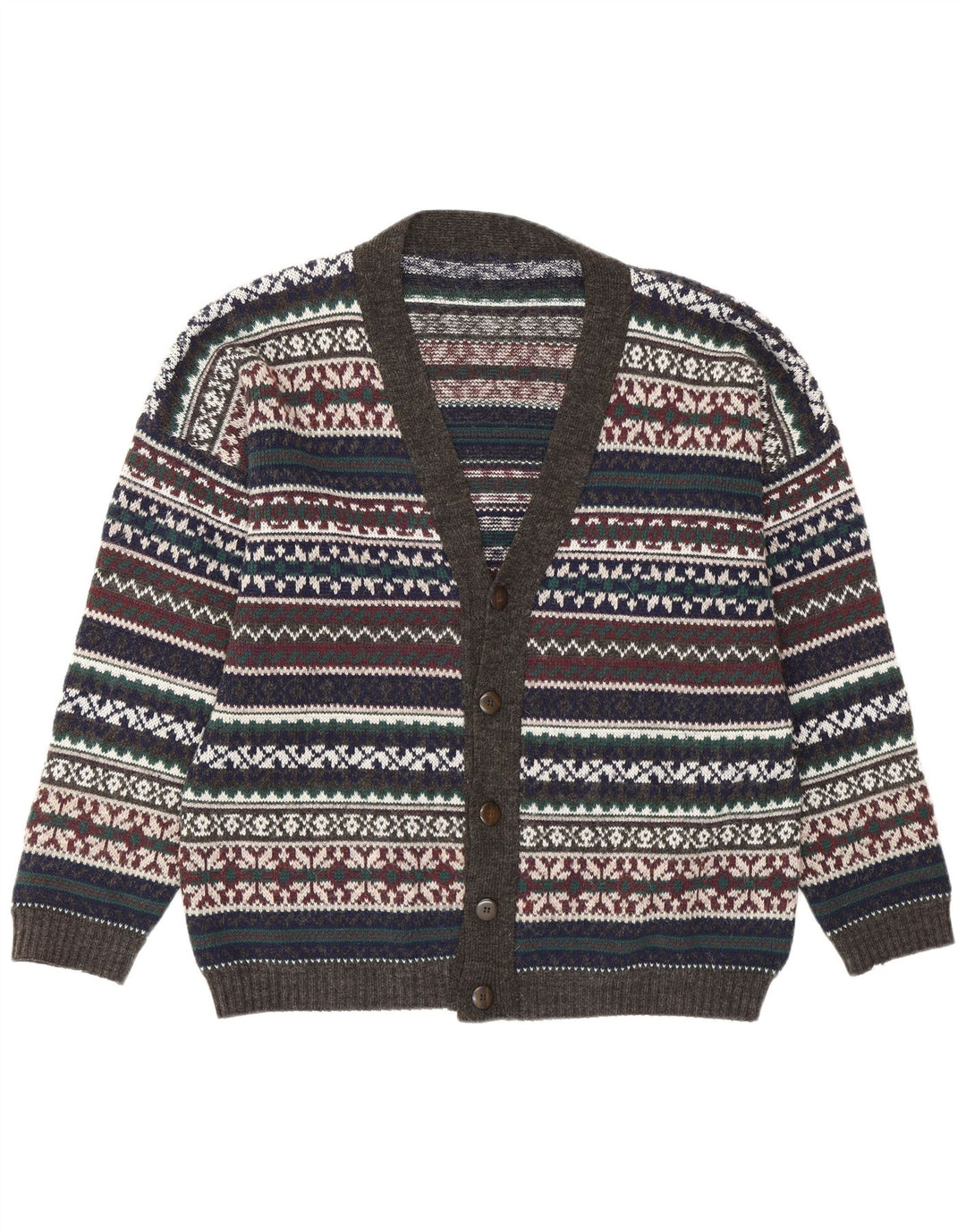 Vintage Ανδρικό πουλόβερ Ζακέτα Μεγάλο Πολύχρωμο Fair Isle Retro