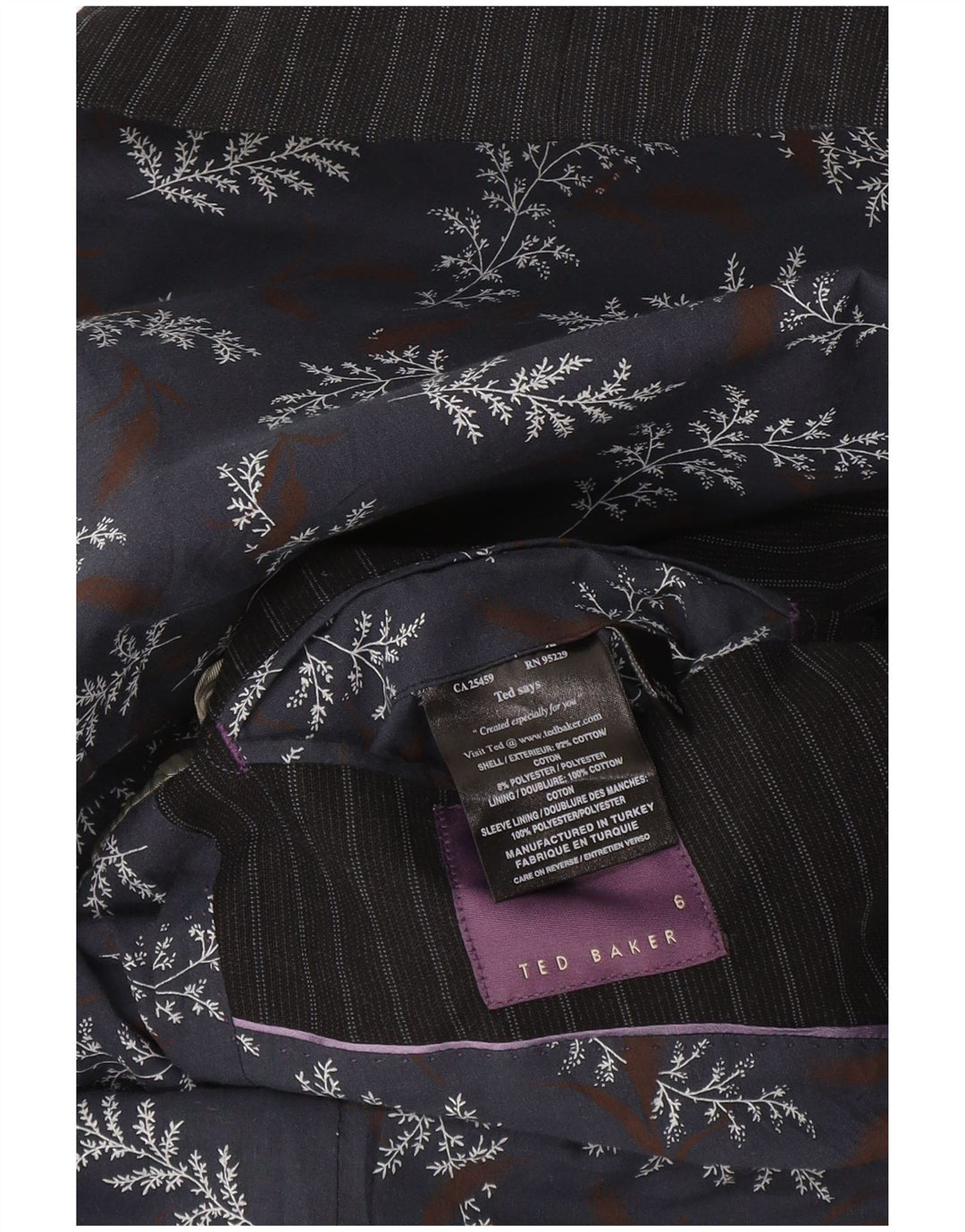Ted Baker Ανδρικό τζάκετ με 2 κουμπιά, 6 2XL, βαμβακερό μπλέ μπλέ