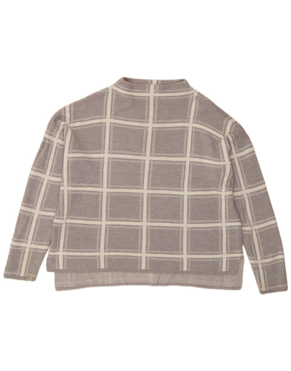 Marks & Spencer Γυναικείο πουλόβερ με λαιμόκοψη UK 16 Large Grey Check