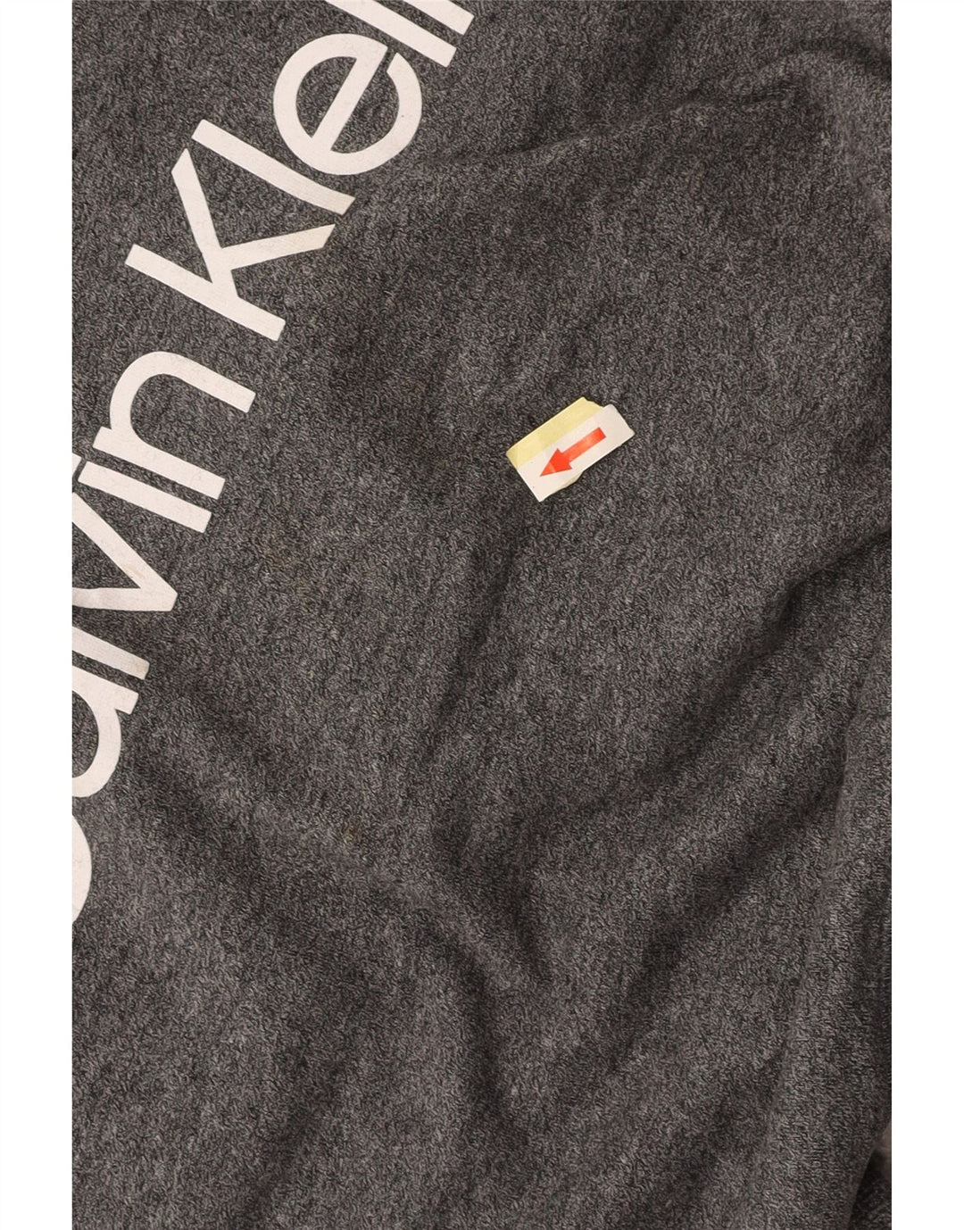 CALVIN KLEIN Γυναικείο Crop γραφικό φούτερ Jumper UK 18 XL Grey Flecked