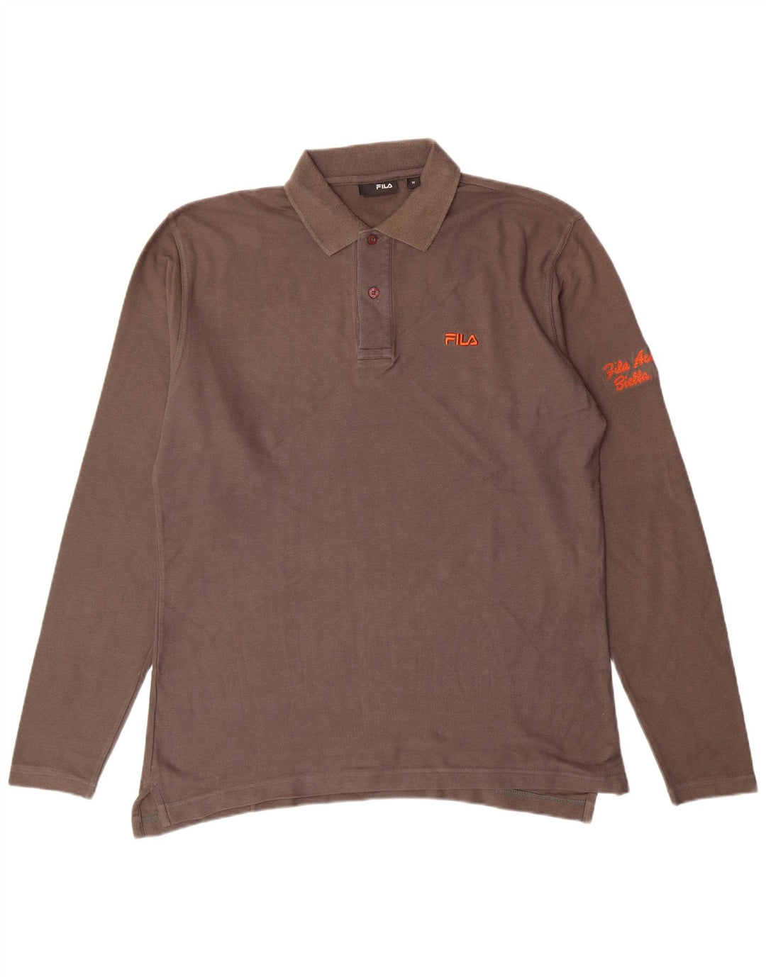 Ανδρικό πουκάμισο πόλο FILA με μεσαίο γκρι βαμβακερό κλασικό