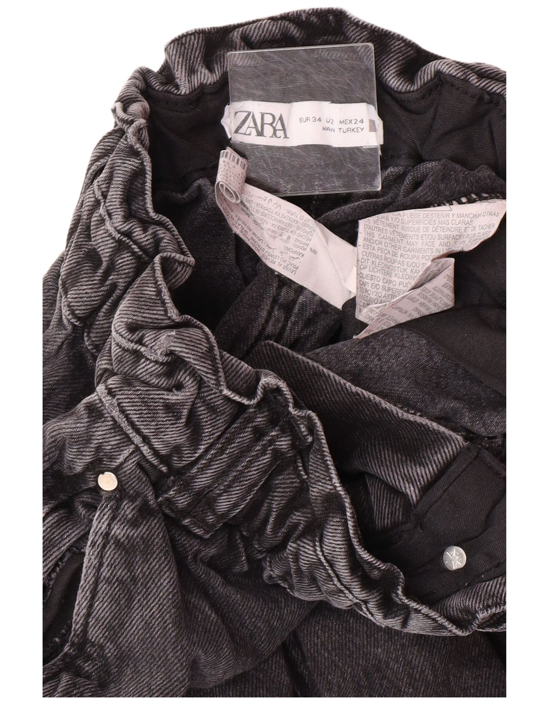 Zara γυναικείο ψηλόμεσο τζιν EU 34 2XS W24 L25 Γκρι βαμβακερό μοντέρνο