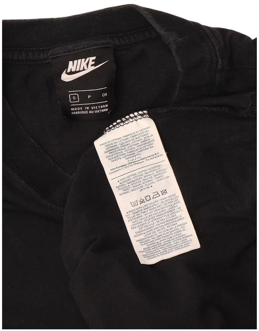 Ανδρικό μπλουζάκι Nike, μικρό μαύρο βαμβακερό