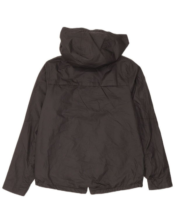 Nike Girls Loose Fit Hooded Rain Jacket 13-14 Years XL Black Polyester