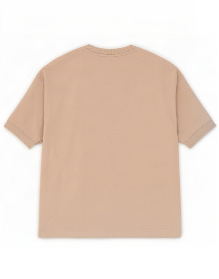 Ανδρικό T-Shirt Zara Τοπ μεσαίο μπεζ βαμβακερό