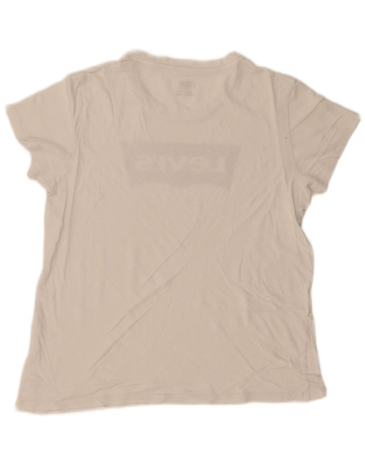 Γυναικείο γραφικό T-Shirt Levi's Top UK 14 Medium White