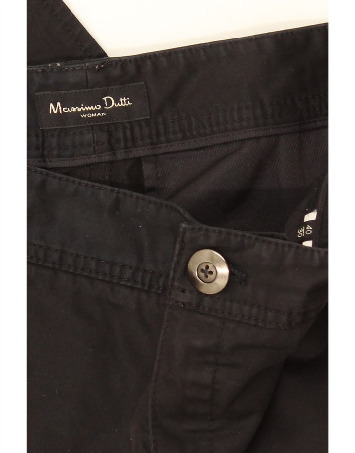 Massimo Dutti Γυναικείο ίσιο παντελόνι Chino EU 40 Medium W30 L30 μαύρο