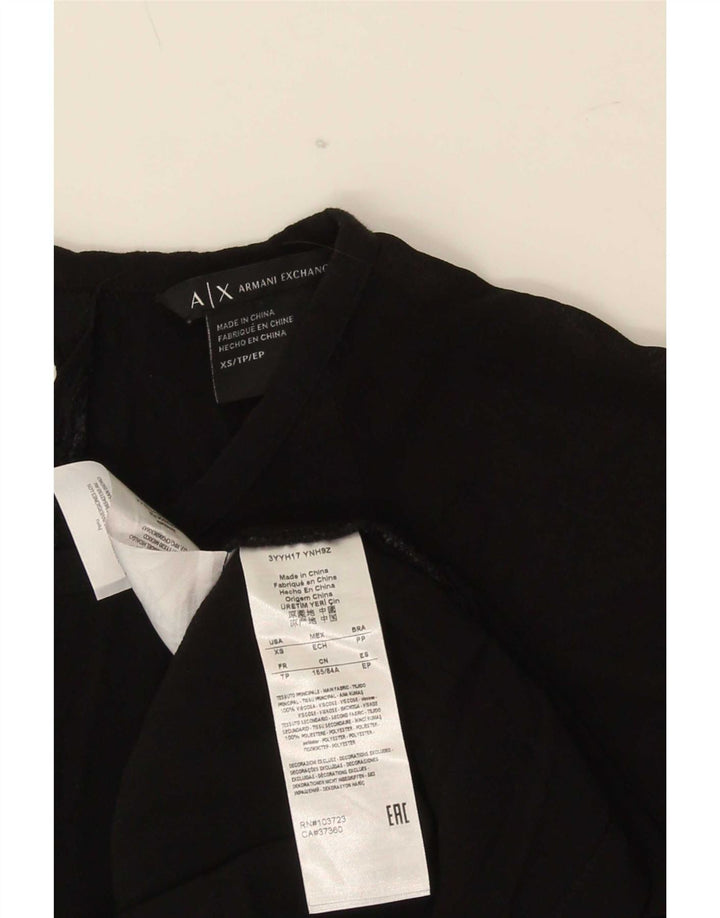 Armani Exchange Γυναικεία Μπλούζα Τοπ UK 6 XS Μαύρη Βισκόζη