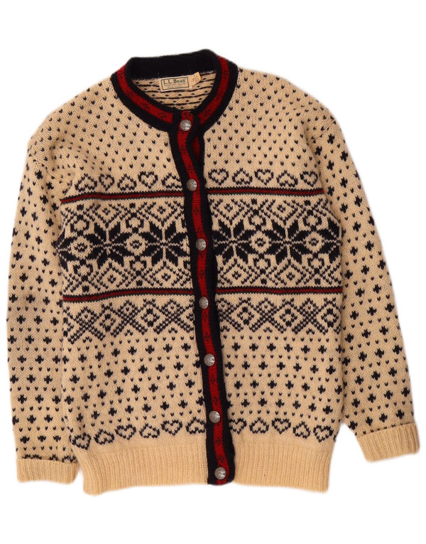 Γυναικεία ζακέτα L.L.Bean UK 14 Medium Off White Fair Isle Wool