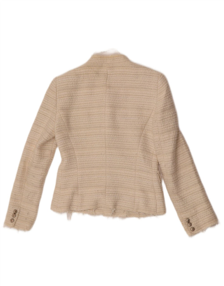 Zara Γυναικείο σακάκι blazer 4 κουμπιών UK 10 Small Off White