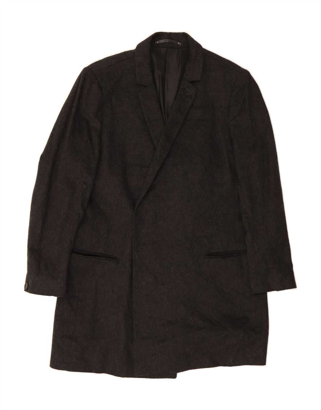 ALL SAINTS Mens Overcoat IT 44 XS Black Wool Vintage All Saints and Second-Hand All Saints from Messina Hembry 
