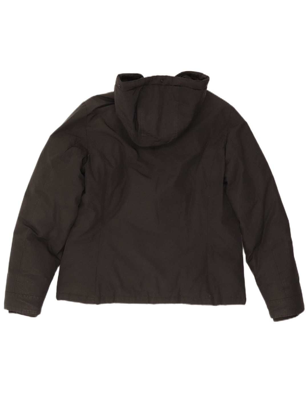 Woolrich Γυναικείο μπουφάν με κουκούλα μεγάλου μεγέθους, UK 18 XL μαύρο βαμβακερό