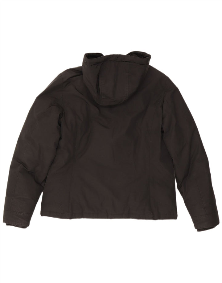 Woolrich Γυναικείο μπουφάν με κουκούλα μεγάλου μεγέθους, UK 18 XL μαύρο βαμβακερό