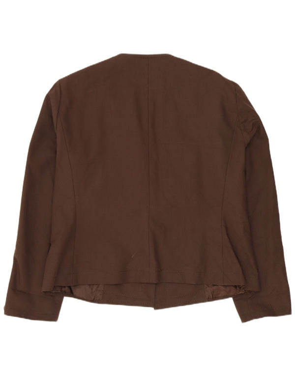 BARBARA B Γυναικείο Open Blazer Jacket UK 18 XL Καφέ Βαμβακερό