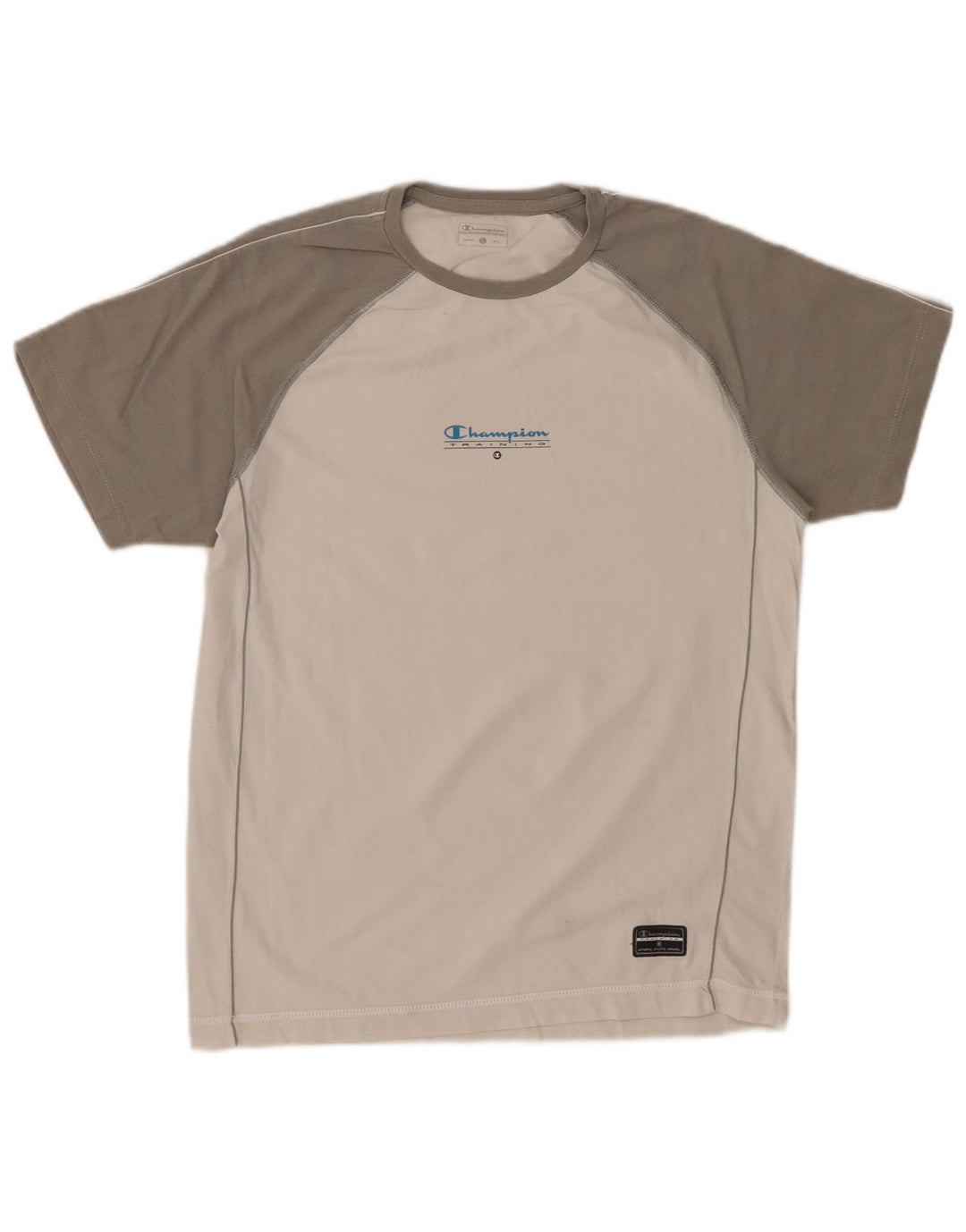 Γυναικείο T-Shirt CHAMPION Top UK 14 Large White Colourblock