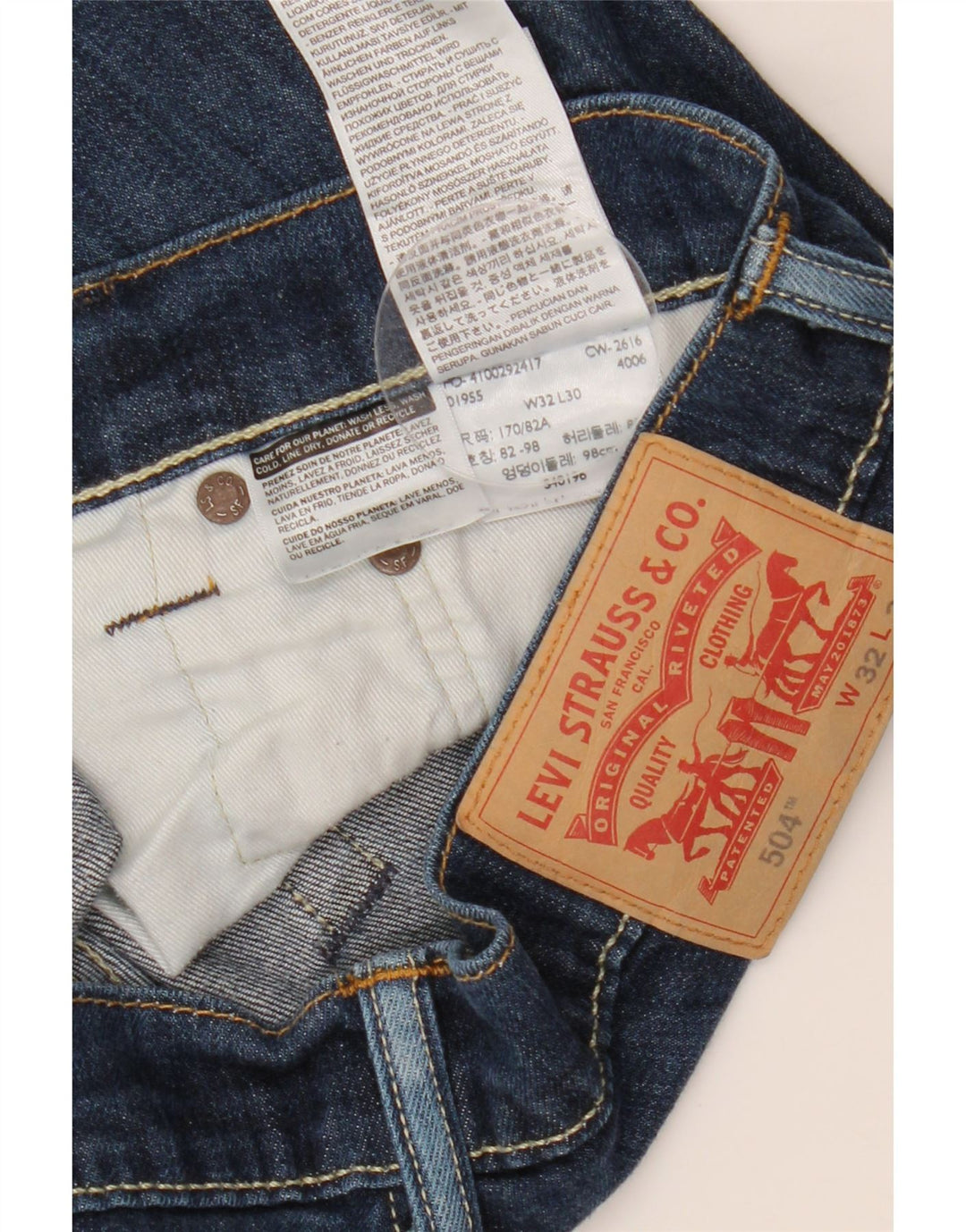 LEVI'S Ανδρικό τζιν 504 ίσιο W32 L30 Μπλε βαμβακερό