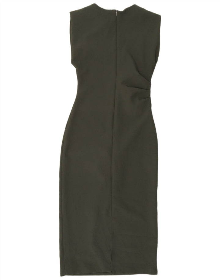 Zara Γυναικείο Αμάνικο Φόρεμα UK 12 Medium Khaki Polyester