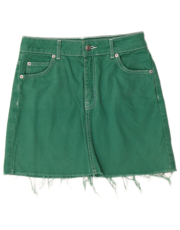 Topshop Γυναικεία Τζιν Φούστα UK 8 Small W26 Πράσινη Βαμβακερή