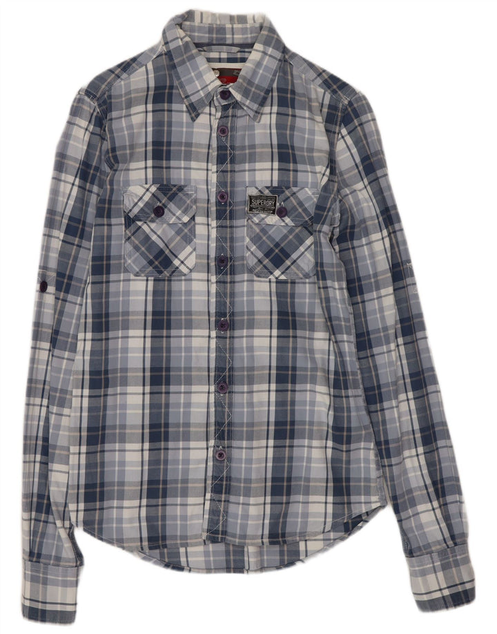 Ανδρικό γραφικό πουκάμισο Superdry Small Blue Check Cotton