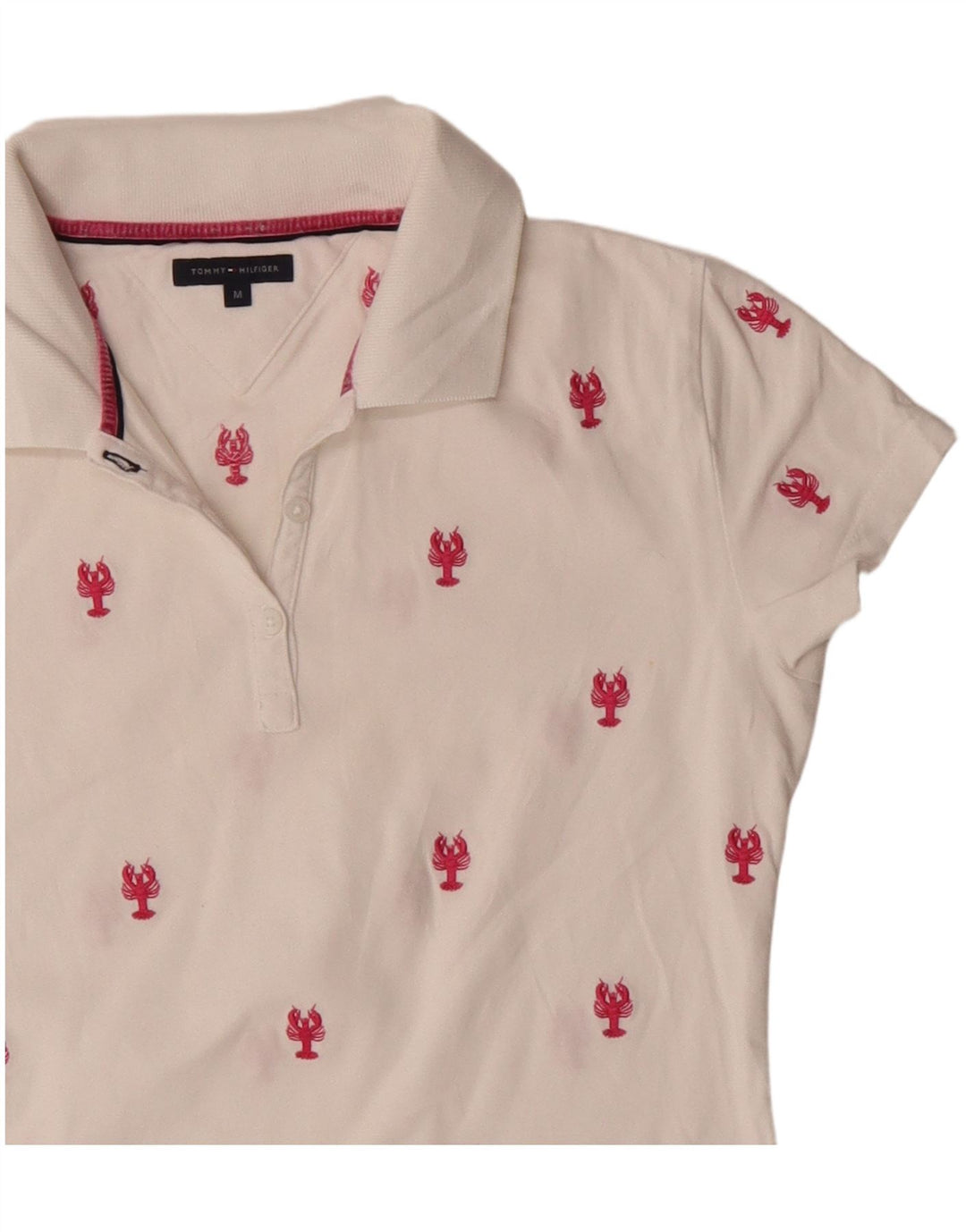 Tommy Hilfiger Γυναικείο πουκάμισο Polo Abstract Pattern UK 12 Μεσαίο λευκό βαμβακερό